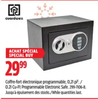 Canadian Tire Guardwell 0.21 Cu-Ft Programmable Electronic Safe offer
