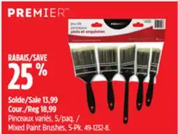 Canadian Tire Premier Mixed Paint Brushes, 5-Pk offer