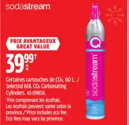 Canadian Tire Selected SodaStream 60L CO2 Carbonating Cylinders offer