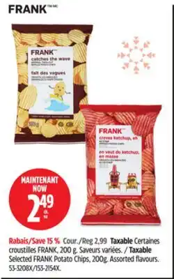 Canadian Tire Taxable Selected FRANK Potato Chips, 200g offer