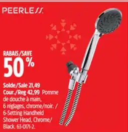 Canadian Tire Peerless 6-Setting Handheld Shower Head, Chrome/Black offer