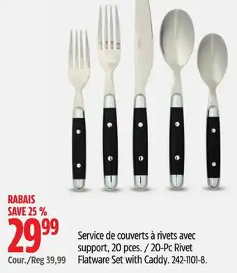 Canadian Tire MASTER Chef 20-Pc Rivet Flatware Set with Caddy offer