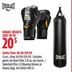 Canadian Tire Selected Elite 2.0 Boxing Gloves or Heavy Bag offer