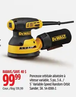 Canadian Tire DEWALT 5˝ Variable-Speed Random Orbit Sander, 3A offer