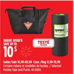 Canadian Tire Selected Hockey Tape and Pucks offer