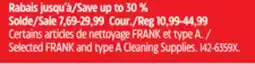 Canadian Tire Selected FRANK and type A Cleaning Supplies offer