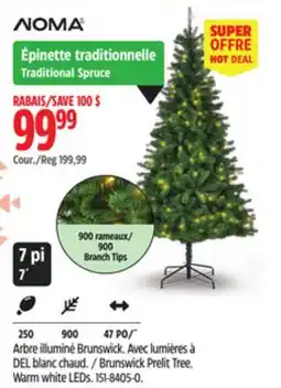 Canadian Tire NOMA Brunswick Prelit Tree. Warm white LEDs offer