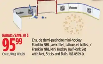 Canadian Tire Franklin NHL Mini Hockey Half-Rink Set with Net, Sticks and Balls offer