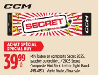Canadian Tire CCM 2025 Secret Composite Mini Stick offer