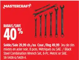 Canadian Tire Mastercraft Black Steel Combination Wrench Set, 8-Pc offer