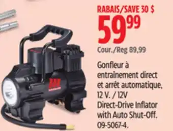 Canadian Tire Direct-Drive Inflator with Auto Shut-Off offer