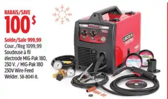 Canadian Tire MIG-Pak 180 230V Wire-Feed Welder offer