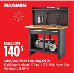 Canadian Tire Maximum 471⁄4˝ Wide Heavy-Duty Workbench offer