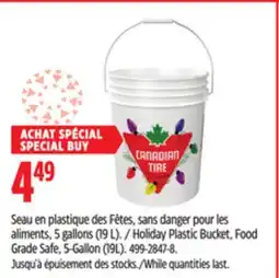 Canadian Tire Canadian Tire Holiday Plastic Bucket, Food Grade Safe offer