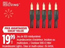 Canadian Tire For Living Outdoor 100-Ct Mini Incandescent Lights offer