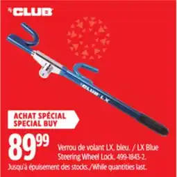 Canadian Tire LX Blue Steering Wheel Lock offer