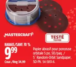 Canadian Tire Mastercraft 5 Random-Orbit Sandpaper offer
