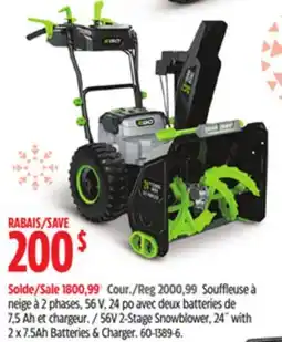 Canadian Tire Ego 56V 2-Stage Snowblower offer