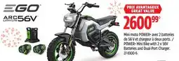 Canadian Tire POWER+ Mini Bike with 2 x 56V Batteries and Dual-Port Charger offer