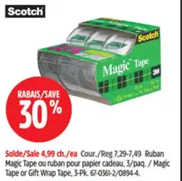 Canadian Tire Scotch Magic Tape or Gift Wrap Tape, 3-Pack offer