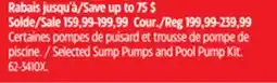 Canadian Tire Mastercraft Selected Sump Pumps and Pool Pump Kit offer