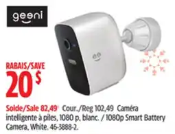 Canadian Tire Geeni 1080p Smart Battery Camera, White offer
