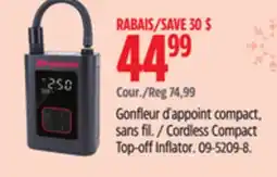 Canadian Tire Motomaster Cordless Compact Top-off Inflator offer