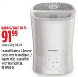 Canadian Tire Warm Mist Humidifier with Humidistat offer