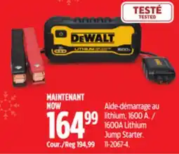 Canadian Tire Dewalt 1600A Lithium Jump Starter offer