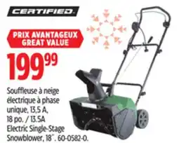 Canadian Tire Certified 13.5A Electric Single-Stage Snowblower, 18˝ offer