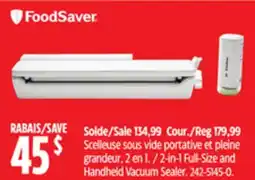 Canadian Tire 2-in-1 Full-Size and Handheld Vacuum Sealer offer