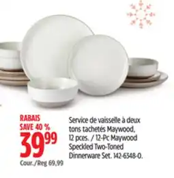 Canadian Tire CANVAS 12-Pc Maywood Speckled Two-Toned Dinnerware Set offer