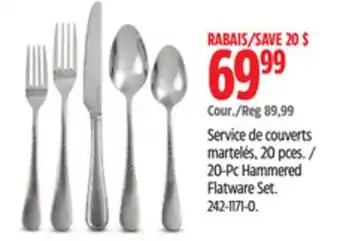 Canadian Tire 20-Pc Hammered Flatware Set offer