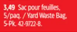 Canadian Tire Yard Waste Bag offer