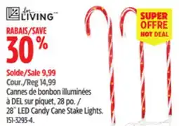 Canadian Tire For Living 28˝ LED Candy Cane Stake Lights offer