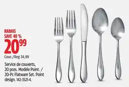 Canadian Tire 20-Pc Flatware Set. Point design offer