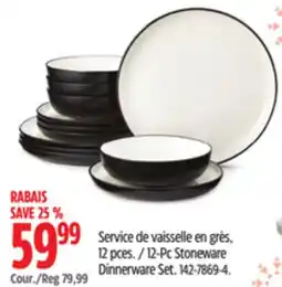 Canadian Tire 12-Pc Stoneware Dinnerware Set offer