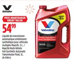 Canadian Tire Valvoline MaxLife Multi-Vehicle Full Synthetic Automatic Transmission Fluid offer