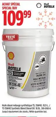 Canadian Tire T5 15W40 Synthetic Blend Diesel Oil offer