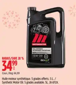Canadian Tire Synthetic Motor Oil offer