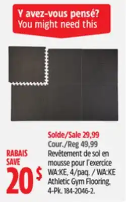 Canadian Tire WA:KE Athletic Gym Flooring, 4-Pk offer