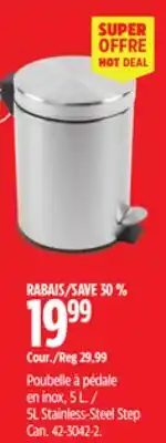 Canadian Tire 5L Stainless-Steel Step Can offer