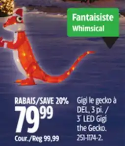 Canadian Tire CANVAS 3´ LED Gigi the Gecko offer