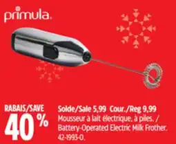 Canadian Tire Primula Battery-Operated Electric Milk Frother offer
