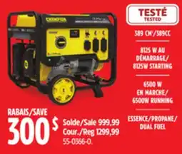 Canadian Tire Champion 6500/8125 Watt Dual Fuel Portable Generator, RV Ready offer