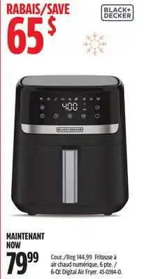 Canadian Tire BLACK DECKER 6-Qt Digital Air Fryer offer
