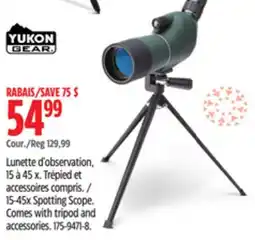 Canadian Tire Yukon Gear 15-45x Spotting Scope offer