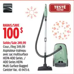 Canadian Tire Kenmore 400 Series HEPA Multi-Surface Bagged Canister Vac offer