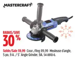 Canadian Tire Mastercraft 5 Angle Grinder offer