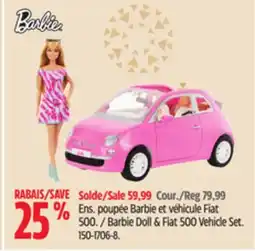 Canadian Tire Barbie Doll & Flat 500 Vehicle Set offer